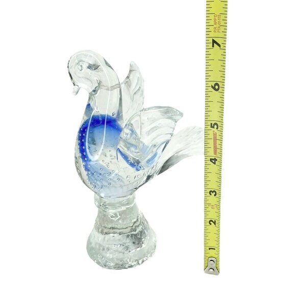 Murano Hand-Blown Glass Dove Bird Figurine Decor Controlled Bubbles Paperweight - Picture 5 of 10